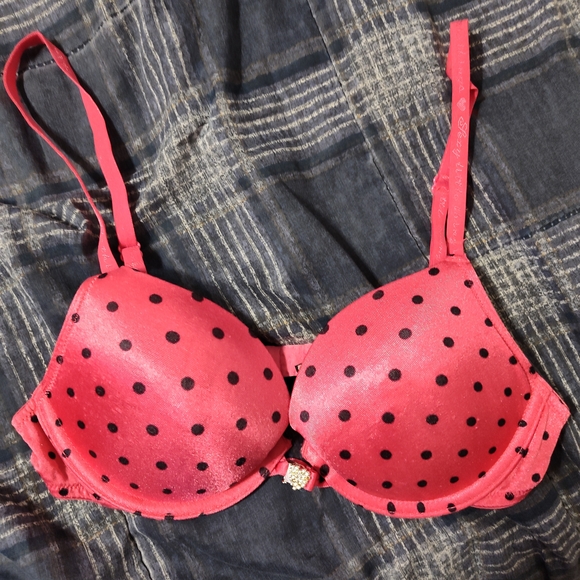 Victoria's Secret Other - Victoria's Secret Pink and Black Polka Dot Bra